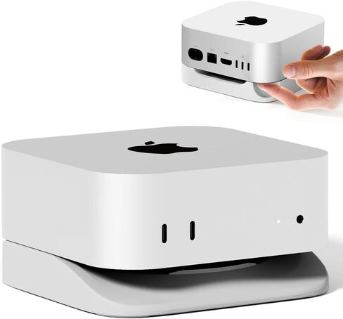 مكتب Eletiuo Desk Stand for Mac Mini M4/M4 Pro 2024 ، حامل سطح المكتب السيليكون مع تبديد الحرارة ، قاعدة مضادة للانزلاق ، وصولًا سهلاً للزر ، وتوفير المساحة لتحسين التبريد والمكتب ، والرمادي. in Kuwait