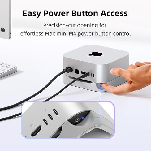 مكتب Eletiuo Desk Stand for Mac Mini M4/M4 Pro 2024 ، حامل سطح المكتب السيليكون مع تبديد الحرارة ، قاعدة مضادة للانزلاق ، وصولًا سهلاً للزر ، وتوفير المساحة لتحسين التبريد والمكتب ، والرمادي. in Kuwait