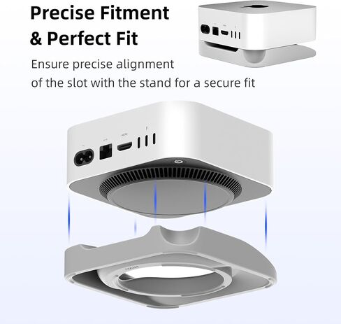 مكتب Eletiuo Desk Stand for Mac Mini M4/M4 Pro 2024 ، حامل سطح المكتب السيليكون مع تبديد الحرارة ، قاعدة مضادة للانزلاق ، وصولًا سهلاً للزر ، وتوفير المساحة لتحسين التبريد والمكتب ، والرمادي. in Kuwait