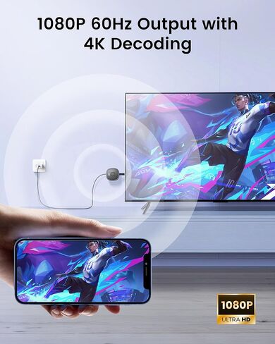 Wireless HDMI Display Adapter Plug & Play, avedio links 2.4G & 5G Wireless HDMI Dongle Screen Mirroring Adapter Compatible with iOS/Andoid for TV, Monitor, Projector (Black) in Kuwait