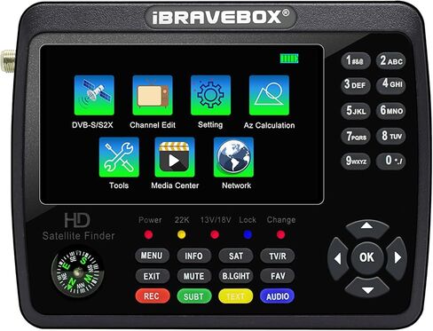 Satellite Finder,V10 Finder Max HD Satellite TV Signal Finder DVB-S/S2/S2X Digital Handheld Signal Meter Satellite Finder H.265 4.3Inch LCD for Adjusting Sat Dish in Saudi Arabia