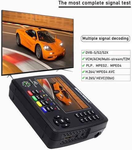Satellite Finder,V10 Finder Max HD Satellite TV Signal Finder DVB-S/S2/S2X Digital Handheld Signal Meter Satellite Finder H.265 4.3Inch LCD for Adjusting Sat Dish in Saudi Arabia