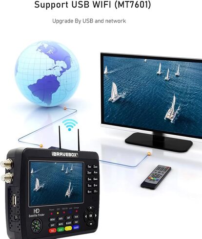 Satellite Finder,V10 Finder Max HD Satellite TV Signal Finder DVB-S/S2/S2X Digital Handheld Signal Meter Satellite Finder H.265 4.3Inch LCD for Adjusting Sat Dish in Saudi Arabia