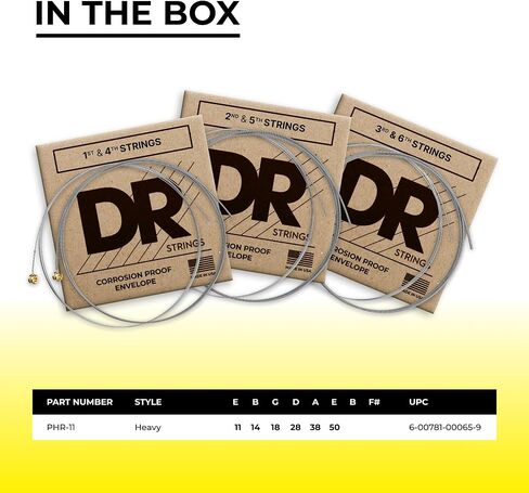 DR Strings Pure Blues Pure Nickel Wrap Round Core 11-50 & Rare - Phosphor Bronze AcousticHex Core 12-54 in Saudi Arabia