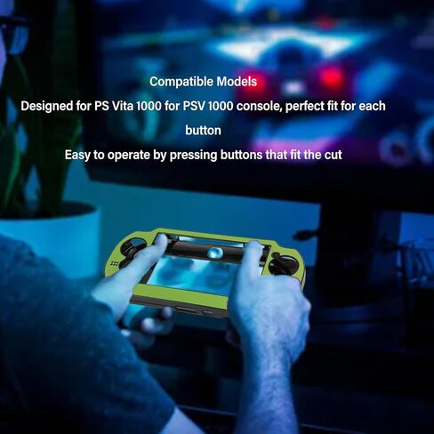 Hard Case Cover for PS Vita 1000, Protective Cover Skin Shell for PS Vita PSV 1000, Aluminum Alloy Protective Case, Precise Holes, Compatible with PSVita PCH-1000 (Green) in Saudi Arabia