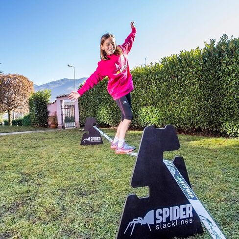 | Outdoor Beginner's Kit - Two Frames with 3 Height Adjustments 12-20 - 27.5 in, No Need to Attach to Trees - Slackline Not Included in Saudi Arabia