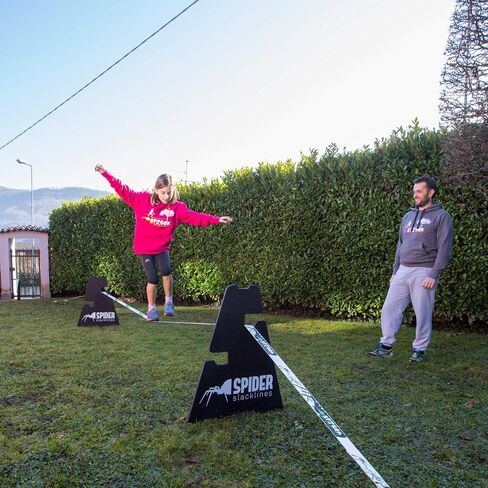 | Outdoor Beginner's Kit - Two Frames with 3 Height Adjustments 12-20 - 27.5 in, No Need to Attach to Trees - Slackline Not Included in Saudi Arabia