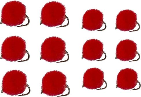 Feeder Creek Fly Fishing Trout Flies, Trout/Salmon Eggs, 12 Wet Flies for Bass, Big Trout, Panfish, Available in 2 Size Assortment 14 and 16 (6 of Each Size) and in in Kuwait