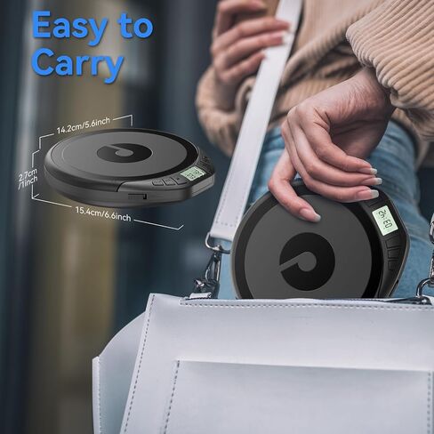 Gueray Portable CD Player مع سماعات الأذن ، Discman CD للسيارة Home مع حماية مضادة للانتعاش الصدمات ، مشغل موسيقى Discman الشخصي مع شاشة LCD دعم وظيفة بروغ وظيفة in Kuwait
