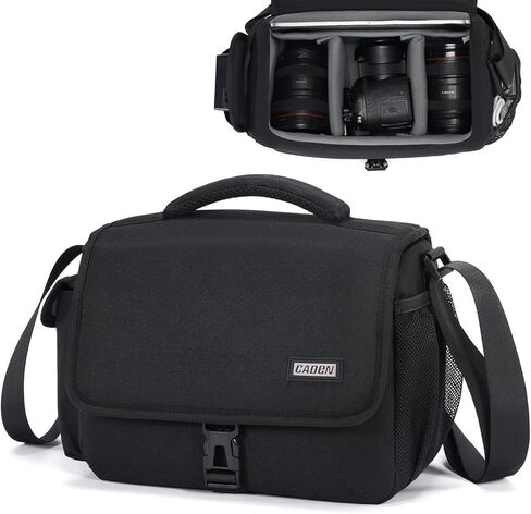 CADeN Camera Bag Case Shoulder Crossbody Bag Compatible for Nikon, Canon, Sony, DSLR SLR Mirrorless Cameras and Lenses (1.0 Black, Large) in Kuwait