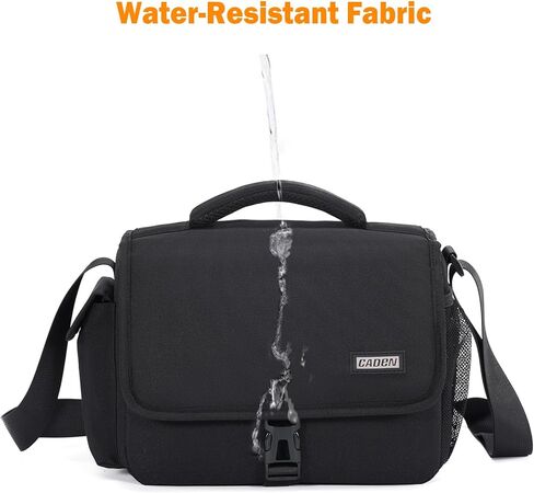 CADeN Camera Bag Case Shoulder Crossbody Bag Compatible for Nikon, Canon, Sony, DSLR SLR Mirrorless Cameras and Lenses (1.0 Black, Large) in Kuwait