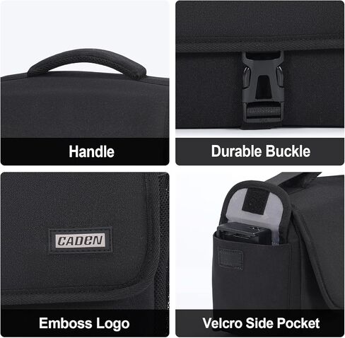 CADeN Camera Bag Case Shoulder Crossbody Bag Compatible for Nikon, Canon, Sony, DSLR SLR Mirrorless Cameras and Lenses (1.0 Black, Large) in Kuwait