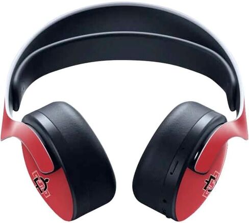 Skinit Skinit Gaming Gaming Skin متوافق مع سماعة Pulse 3D اللاسلكية لـ PS5 - تصميم الشعار الأحمر المرخص لها من جامعة سان دييغو المرخصة in Kuwait