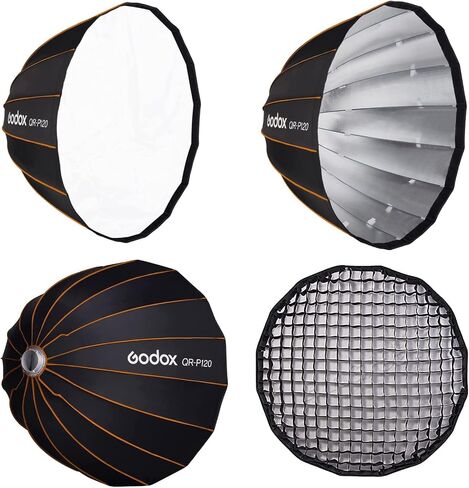 GODOX QR-P70 27.5 بوصة / 70 سم حامل سوفت بوكس ​​مكافئ بوينز، صندوق سوفت مكافئ سريع التحرير، مع ناشر أمامي وداخلي وشبكة SL-60W AD600BM VL150 UL150 SL150II Amaran 100X 200D 200X in Kuwait