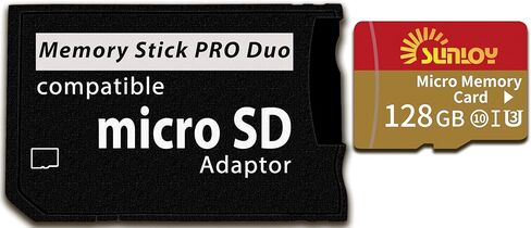 محول عصا الذاكرة PSP مع بطاقة SD Micro 128GB ، Micro SD/SDHC/SDXC إلى Memory Stick Pro Duo Magicgate Card متوافقة مع PlayStation المحمولة ، الكاميرا ، هانديكام ، الهاتف الذكي ، PSP 1000/2000/3000 in Kuwait