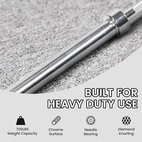 Signature Fitness Olympic Bar for Weightlifting and Power Lifting Barbell, 700-Pound Capacity (7' Feet, Silver) in Saudi Arabia