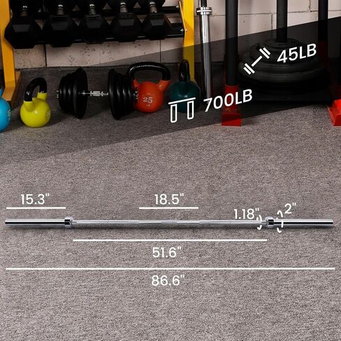 Signature Fitness Olympic Bar for Weightlifting and Power Lifting Barbell, 700-Pound Capacity (7' Feet, Silver) in Saudi Arabia