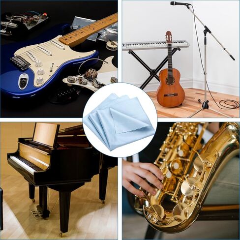 3 PCS Instruments Cleaning Cloths 11.8x11.8inch Microfiber Polish Cloth for Musical Instrument Flute Cleaning Cloth Soft Lint Free Guitar Cleaning Cloth for Guitar Flute Violin Piano Trumpet Sax in Saudi Arabia