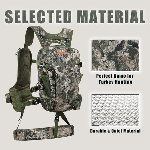 Turkey Vest,Turkey Hunting Vest with Seat: Lightweight Turkey Hunting Vest with Game Pouch, Adjustable Turkey Hunting Accessories in Saudi Arabia