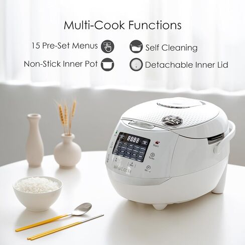 Magic Com Rice Cooker ، 10cups (غير مطبوخ) 15 قوائم مسبقًا مع طبخ واحد لللمس ، ومجموعة من الكوكر والبخار للأرز الأبيض والكعك والخبز واللبن. وعاء داخلي غير لاصقة وارتفاع السيارات ، سهلة الاستخدام وتنظيف in Kuwait