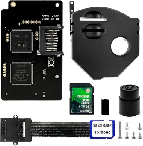GDEMU V5.15 & V5.15b Optical Drive Emulation Board for SEGA Dreamcast - Remote Card Mount Kit with SD Extension Cable, Compatible with DC VA1 Console (Black V5.15) in Saudi Arabia