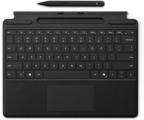 Microsoft Surface Pro Keyboard with Pen Storage and Slim Pen 2, for Surface Pro 11, 9 and 8, Instant Copilot, 4,096 Pressure Levels, Zero Force Inking, Alcantara Material, Magnetic, Black in Saudi Arabia