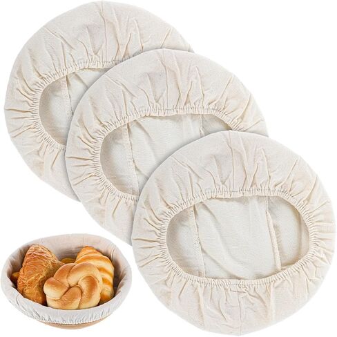 3 PCS SOURDOUGHOUGHOUGHOUGHOUGH COVER ، أغطية وعاء قماش قابل لإعادة الاستخدام لتراجع الخبز ، وغطاء النسيج المستدير بانيتون يناسب 8 "-11.5" قطره جرة خبز الفم اللوازم in Kuwait