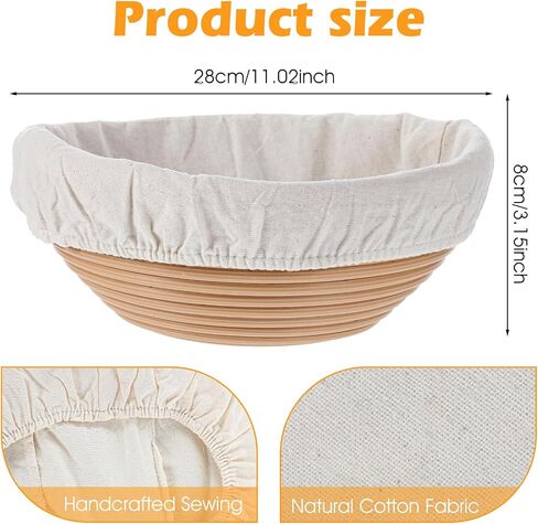 3 PCS SOURDOUGHOUGHOUGHOUGHOUGH COVER ، أغطية وعاء قماش قابل لإعادة الاستخدام لتراجع الخبز ، وغطاء النسيج المستدير بانيتون يناسب 8 "-11.5" قطره جرة خبز الفم اللوازم in Kuwait