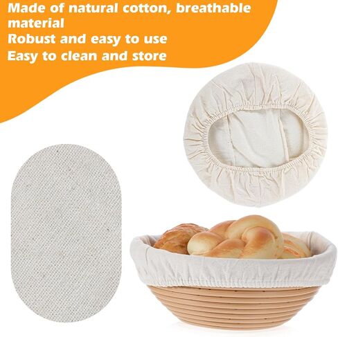 3 PCS SOURDOUGHOUGHOUGHOUGHOUGH COVER ، أغطية وعاء قماش قابل لإعادة الاستخدام لتراجع الخبز ، وغطاء النسيج المستدير بانيتون يناسب 8 "-11.5" قطره جرة خبز الفم اللوازم in Kuwait