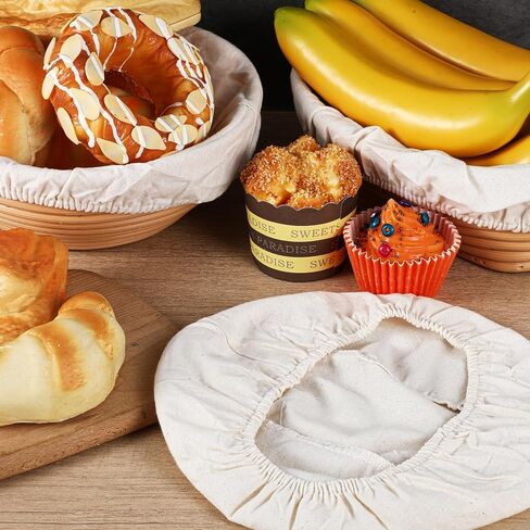 3 PCS SOURDOUGHOUGHOUGHOUGHOUGH COVER ، أغطية وعاء قماش قابل لإعادة الاستخدام لتراجع الخبز ، وغطاء النسيج المستدير بانيتون يناسب 8 "-11.5" قطره جرة خبز الفم اللوازم in Kuwait