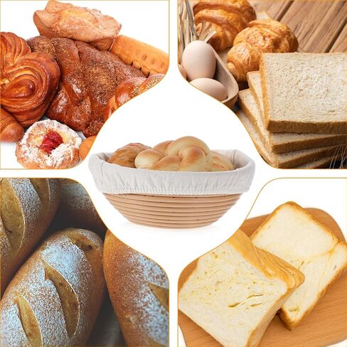 3 PCS SOURDOUGHOUGHOUGHOUGHOUGH COVER ، أغطية وعاء قماش قابل لإعادة الاستخدام لتراجع الخبز ، وغطاء النسيج المستدير بانيتون يناسب 8 "-11.5" قطره جرة خبز الفم اللوازم in Kuwait