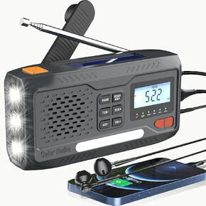 2000mAh/7400MWW WWH Radio Solar Emergency Radio ، AM/FM/NOAA Weather Radio ، Hand Crank Radio Flashlight Charger and Night Light for Home Form