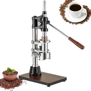 1-16bar Variable Pressure Lever Coffee Machine, Manual Espresso Coffee Maker Machine with Pressure Gauge and 100ml Water Tank Capacity