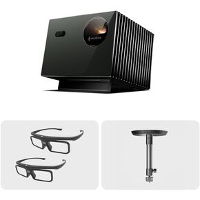 VisionMaster Pro2 Triple Laser Projector with 3D Glasses and Ceiling Mount