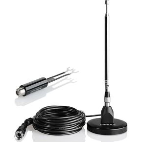 FM Antenna for Stereo Receiver – Magnetic Base, 16ft Coaxial Cable, Retractable, Perfect FM Reception for Home Theater System