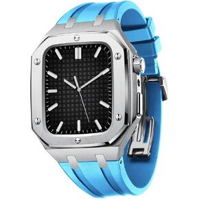 For Band Series 8 45mm 44mm Men Women Military Metal Case With Silicone Strap Shockproof Bumper For IWatch Series 7/SE/6/5/4 Beautiful Gift