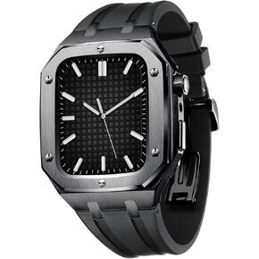 For Band Series 8 45mm 44mm Men Women Military Metal Case With Silicone Strap Shockproof Bumper For IWatch Series 7/SE/6/5/4 Beautiful Gift