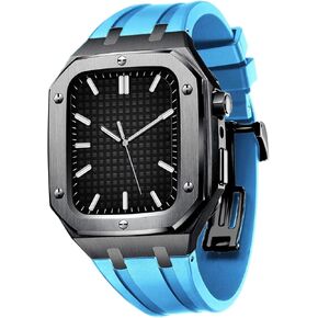 For Band Series 8 45mm 44mm Men Women Military Metal Case With Silicone Strap Shockproof Bumper For IWatch Series 7/SE/6/5/4 Beautiful Gift