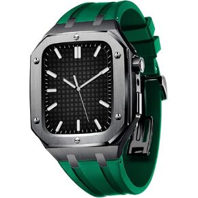 For Band Series 8 45mm 44mm Men Women Military Metal Case With Silicone Strap Shockproof Bumper For IWatch Series 7/SE/6/5/4 Beautiful Gift