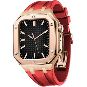 For Band Series 8 45mm 44mm Men Women Military Metal Case With Silicone Strap Shockproof Bumper For IWatch Series 7/SE/6/5/4 Beautiful Gift