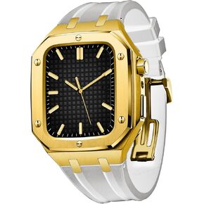 For Band Series 8 45mm 44mm Men Women Military Metal Case With Silicone Strap Shockproof Bumper For IWatch Series 7/SE/6/5/4 Beautiful Gift