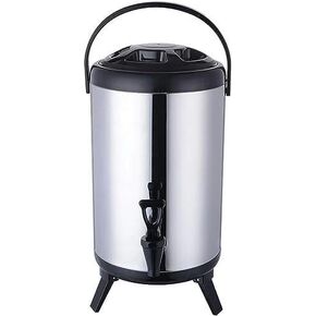 Stainless Milk Bucket Stainless Steel Insulated Beveradispenser Warm Beveradispensers Insulated or Refrigerated Milk Tea Buckets with Taps/Black/8L(8L)