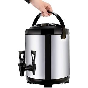 Stainless Milk Bucket Catering Urn Hot Water Dispenser with Faucet Stainless Steel Insulated Bucket Milk Tea Barrel - Perfect for Hot Water and Beverage Serving at Events(20L)