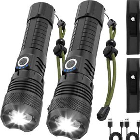 Victoper LED Flashlights, High Powered High Lumens Super Bright Tactical Flashlight, Rechargeable, 5 Modes Zoomable Waterproof Flash Lights for Emergency, Outdoor, Home, Camping, Hiking