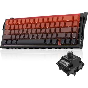 Kutethy KY67 Wireless Gaming Keyboard,Skeleton Aluminum Shell/Gasket Mount/65% Layout/2.4GHz/Type-C/BT5.0/Heat-Sublimation PBT Keycaps,Custom Game Mechanical Keyboard(Gateron Ghost Switch)