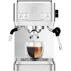 CASABREWS 4700Gense 20-Bar Espresso Machine with Milk Frother and Hot Water Wand, Adjustable Temperature, Ideal for Americano, Latte, Cappuccino