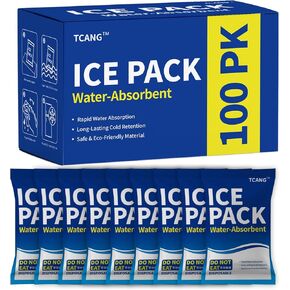 Disposable Ice Packs for Coolers & Lunch Boxes - Pre-Frozen Leak-Proof Cold Packs,Soft Gel Ice Packs for Camping, Beach Bags, Picnics,Outdoor Events, Takeout Delivery