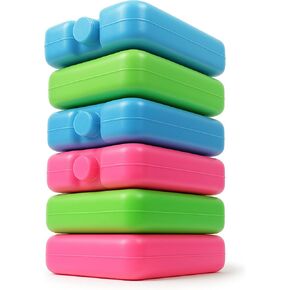 Kona Small Lunch Ice Packs Set of 6 - TSA Airline Compliant, Slim Reusable Freezer Packs, Approved Ice Replacement & Fits Most Anywhere, 3 X 3 Inches