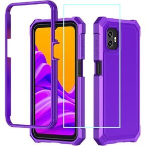 for Samsung XCover7 Pro Case with Screen Protector,Galaxy XCover 7 Pro Phone Case Front Bumper PC Hard Back Full Body Military Grade Protection Heavy Duty Cover for Samsung XCover 7Pro Black