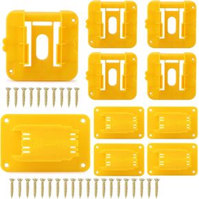 Bibabala 10pcs Gardeners Battery Tool Holders, Wall Mount Cordless Compatible for 20V Power(Color:Yellow)